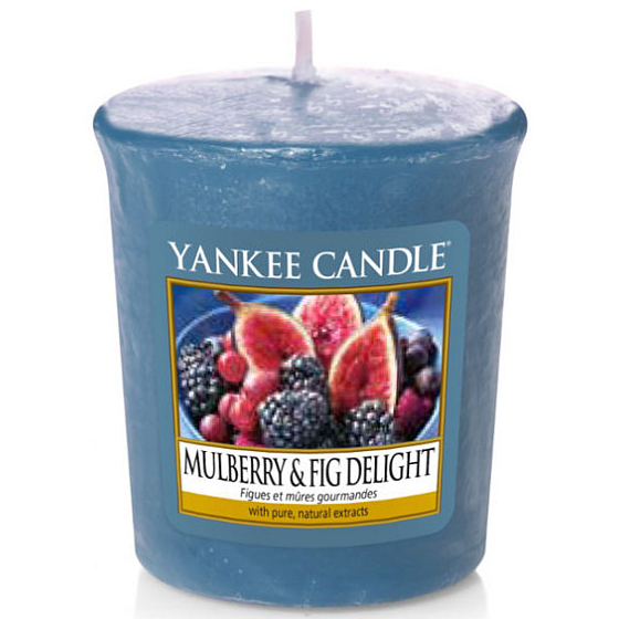 Yankee Candle Mulberry & Fig Delight - Köstliche Maulbeeren und Feigen Duftkerze Votiv 49 g
