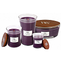 WoodWick Spiced Blackberry - Würzige Brombeerduftkerze mit Holzdocht und Deckelglas klein 85 g