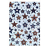 Ditipo Geschenkpapier 70 x 500 cm Weihnachten türkis blau-braune Sterne