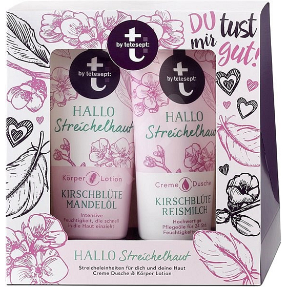 T: BY Tetesept Hallo Sonneschein Kirschblüten- und Reismilch-Bodylotion 200 ml + Duschgel 200 ml Kosmetikset