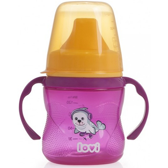 Lovi Hot & Cold Mug nicht gießend rosa für Kinder ab 6 Monaten 150 ml