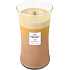 WoodWick Trilogy Golden Treats - Goldene Delikatessen-Duftkerze mit Holzdocht und Deckelglas groß 609 g
