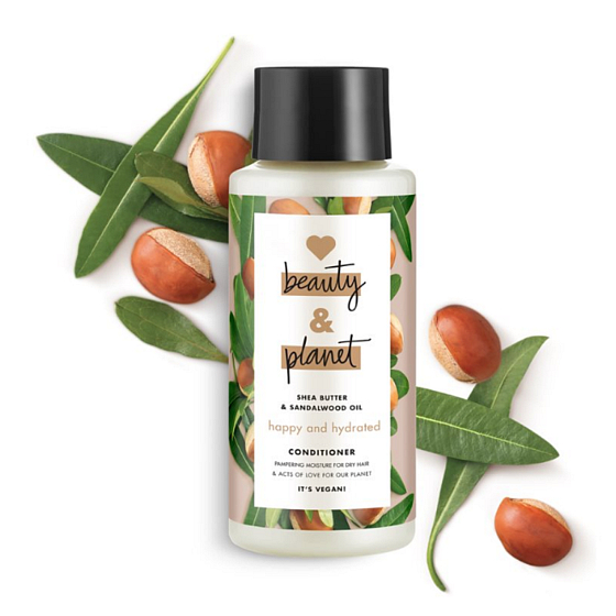 Love Beauty & Planet Sheabutter und Sandelholz Feuchtigkeitsspülung für trockene 400 ml