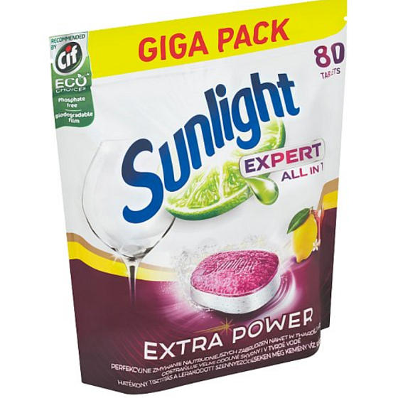Sunlight AiO Expert Extra Lemon Geschirrspülertabletten 80 Tabletten