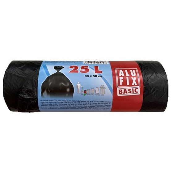 Alufix Economy Müllsäcke schwarz, 7 µ, 25 Liter, 45 x 50 cm, 30 Stück
