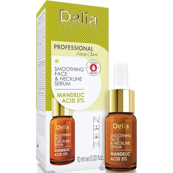 Delia Cosmetics 5% glättendes Serum mit Mandelsäure für Gesicht, Hals und Dekolleté 10 ml