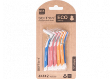 Soft Dent Eco Interdentalzahnbürste gebogene Mischung von Größen 10 Stück