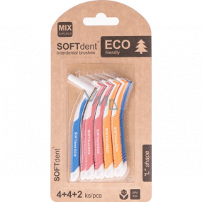 Soft Dent Eco Interdentalzahnbürste gebogene Mischung von Größen 10 Stück
