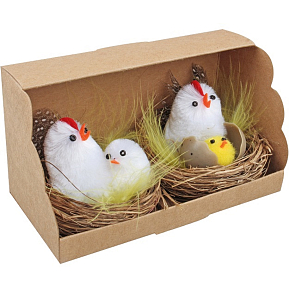 Huhn mit Küken im Nest 5,5 cm