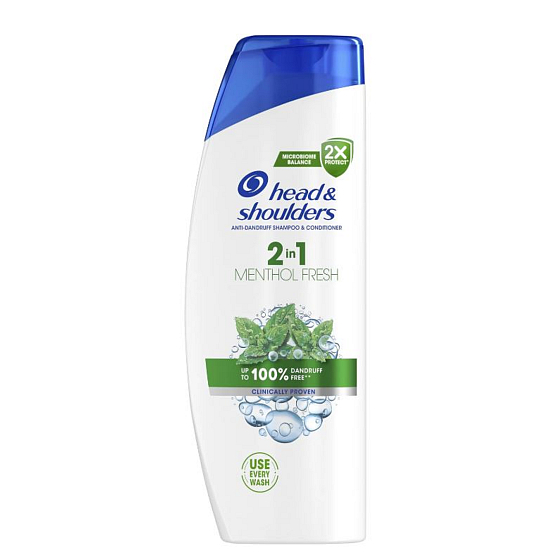 Head & Shoulders Menthol Fresh 2in1 Anti-Schuppen Shampoo und Spülung 400 ml