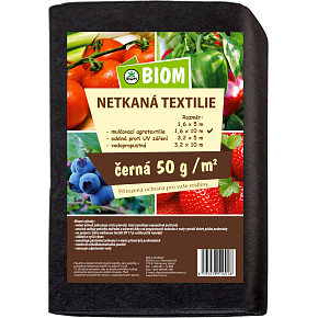 Biom Vliesstoff schwarz 50 g/m² Größe 1,6 x 10 m