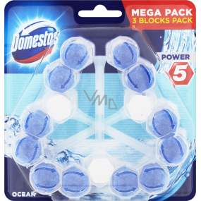 Domestos WC blok Power 5 Ozean, 3× 55 g