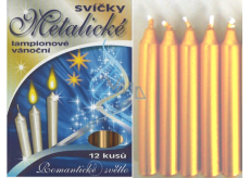 Romantisches Licht Weihnachtskerzen Box brennen 90 Minuten Metallic Gold 12 Stück