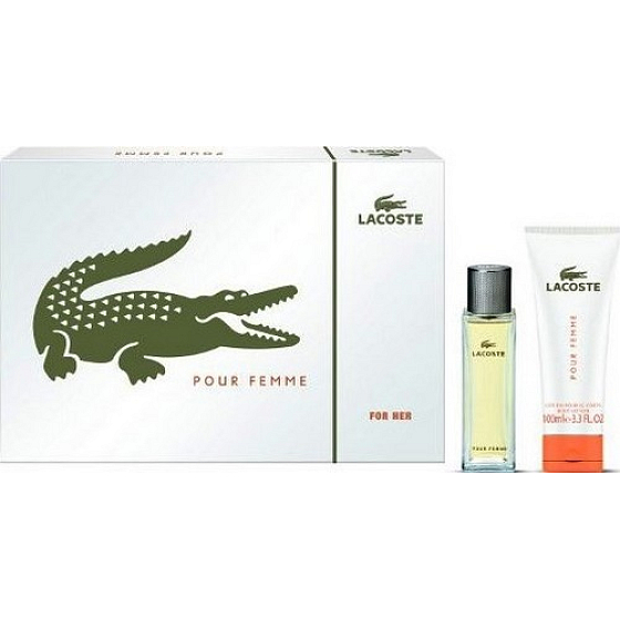 Lacoste pour Femme parfümiertes Wasser für Frauen 50 ml + Körperlotion 100 ml, Geschenkset