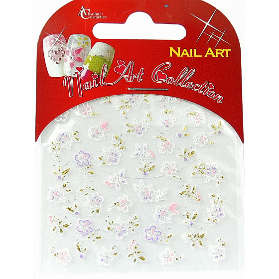 Absolute Cosmetics Nail Art selbstklebende Nagelaufkleber S3D015 1 Blatt