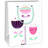 Ditipo Geschenk Papiertüte 11,4 x 6,4 x 14,6 cm weiß hellgrün 3 Blumen