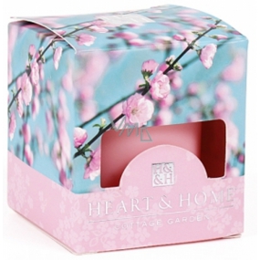 Heart & Home Kirschblüte Soja-Duftkerze ohne Verpackung brennt bis zu 15 Stunden 53 g