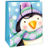 Ditipo Geschenk Papiertüte 26,4 x 13,6 x 32,7 cm Vogel mit Schal