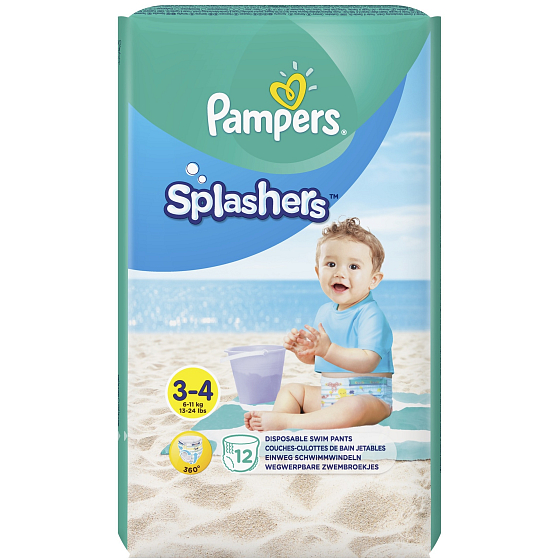 Pampers Splashers 3-4 Wegwerfwindeln für Wasser 6-11 kg 12 Stück