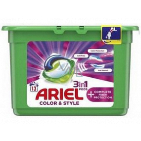Ariel 3in1 Color & Style Complete Fiber Protection Gelkapseln zum Waschen von Buntwäsche 13 Stück 353,6 g