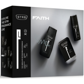 Str8 Faith Aftershave für Männer 50 ml + Deodorant Spray 150 ml + Duschgel 250 ml, Kosmetikset