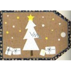Nekupto Weihnachtsgeschenkkarten Weißer Baum, Geschenke 5,5 x 7,5 cm 6 Stück