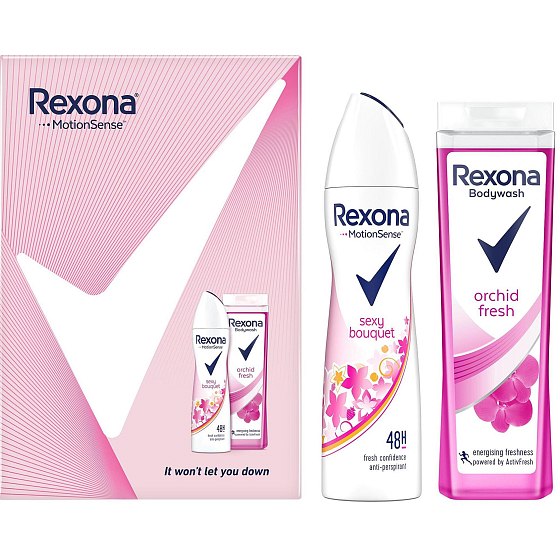 Rexona Orchid Fresh Duschgel 250 ml + Sexy Bouquet Antitranspirant Deospray 150 ml, Kosmetikset