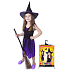 Rappa Halloween Hexenkostüm mit Hut für Kinder, Größe M