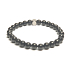 Kohlekristall-Armband elastisch Naturstein, Kugel 6 mm / 16 - 17 cm