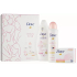 Dove Nourishing Secrets Brightening Ritual Lotusblüten- und Reiswasser-Duschgel 250 ml + Invisible Care Floral Touch Antitranspirant Deodorant Spray 150 ml + Rosa Creme-Toilettenseife 100 g, Kosmetikset für Frauen