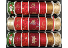 Nekupto Fabric Weihnachtsband Goldene Fäden 25 mm x 2,5 m