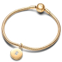Charme Sterling Silber 925 Gold Medaillon Schlüsselanhänger Armband Liebe