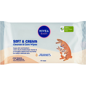 Nivea Baby Soft & Cream Reinigungstücher und Pflege, 57 Stk