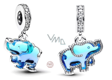 Charms Sterling Silber 925 Beeindruckender Elefant, Tierarmband Anhänger