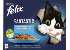 Felix Fantastic Beutel für Katzen mit Lachs, Seezunge, Thunfisch und Kabeljau, 12 × 85 g