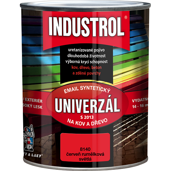 Industrol S2013 universell glänzende Deckfarbe für Metall und Holz, 8140 Helles Rot, 750 ml
