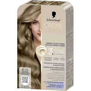 Schwarzkopf Creme Supreme Haarfarbe 8-16 kaltes aschblondes helles Blond 60 ml