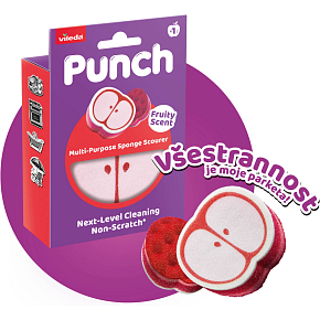 Vileda Punch Geschirrspülschwamme mit Apfelaroma, 1 Stück Vileda Punch Geschirrspülschwamme mit Apfelaroma, 1 Stück