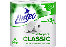 Linteo Classic 2-lagiger Toilettenpapier, 4 Rollen, 15 m Rolle