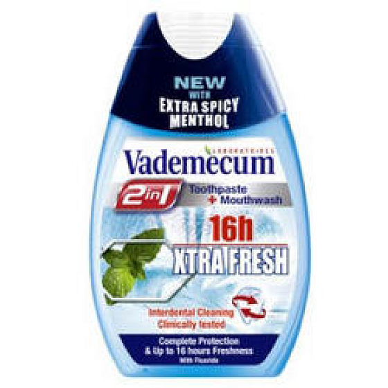 Vademecum Xtra Fresh z2v1 16h Zahnpasta und Mundspülung in einem 75 ml