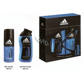 Adidas Fresh Impact Deodorant Spray 150 ml + Duschgel 250 ml, Geschenkset für Männer