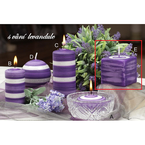 Lima Winter Glitter Lavendel Duftkerzenwürfel 65 x 65 mm 1 Stück