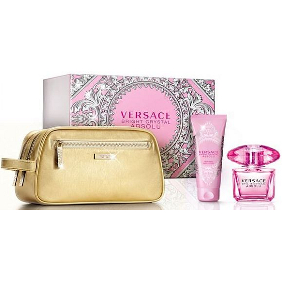 Versace Bright Crystal Absolu parfümiertes Wasser 90 ml + Körperlotion 100 ml + Beutel, Geschenkset