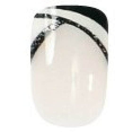 Diva & Nice Natureasy Nails Verzierte Naturnägel mit 24-teiliger Schwarz-Weiß-Applikation