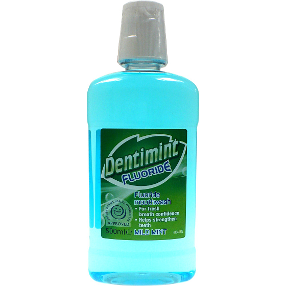Dentimint Fluorid Mundwasser Mild Mint Mundwasser 500 ml