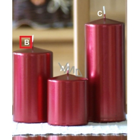 Lima Metal Serie Kerze roter Zylinder 80 x 150 mm 1 Stück