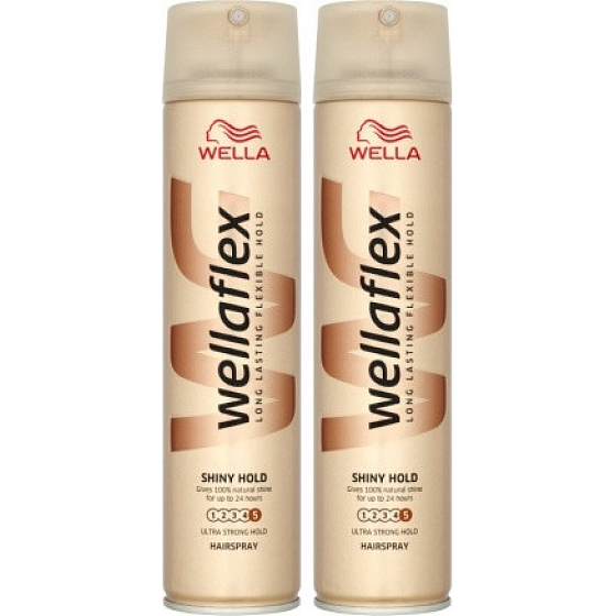 Wella Wellaflex Shiny Hold ultrastarkes Haarspray 2 x 250 ml, Duopack