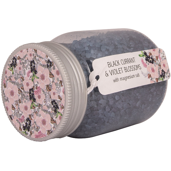 Böhmen Geschenke Schwarze Johannisbeere und Lila Blumen Magnesium Badesalz 380 g