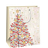 Ditipo Geschenk Papiertüte 26,4 x 13,6 x 32,7 cm beige Holzmotiv Schössling glänzend laminiert