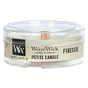 WoodWick Fireside - Kaminfeuer-Duftkerze mit hölzernem Docht petite 31 g